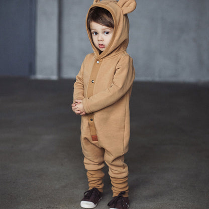 Eared Jumpsuit for Babies and Kids - Mustard