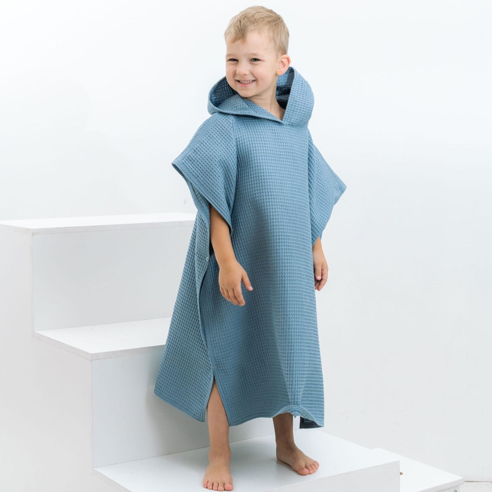 Waffle Fabric Kids' Poncho