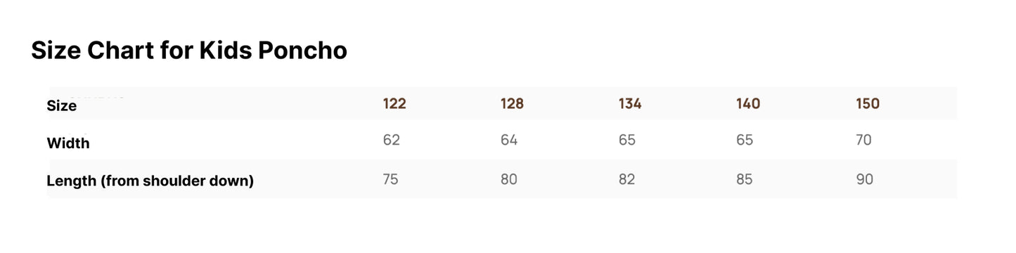 Short-Sleeve Poncho FOX - For KIDS (Size 122-150)