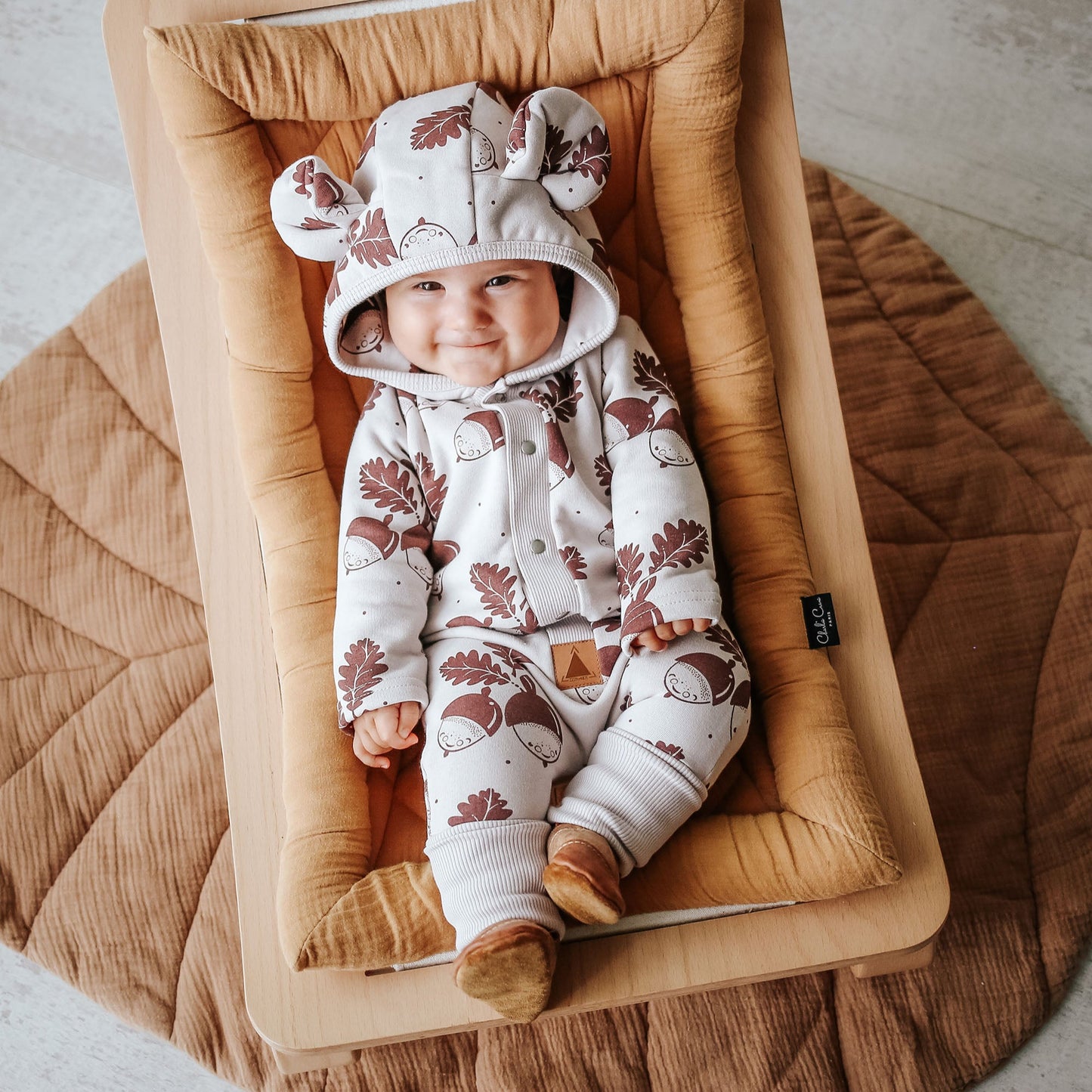 Eared Jumpsuit for Babies and Kids - Acorns on Sand