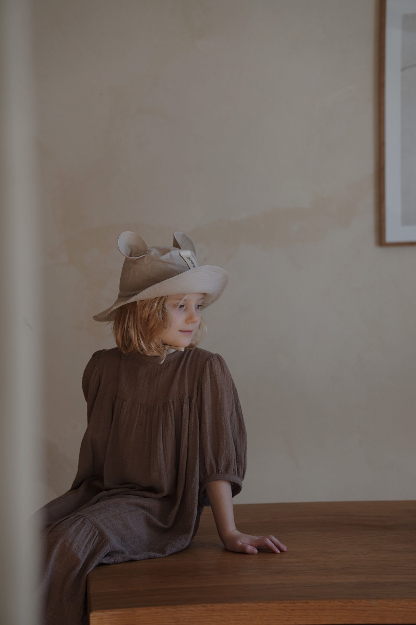 Kids Hat with Ears - Beige