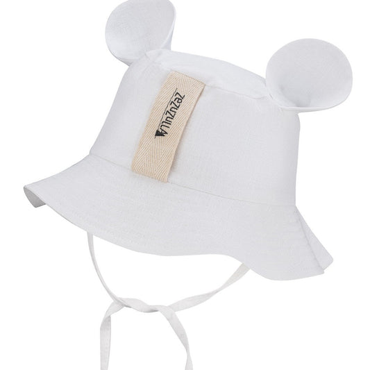 Kids Hat with Ears - White