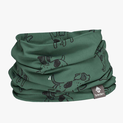 Kids Neck Tube For Autumn And Spring TOBIAS - Green Dogs