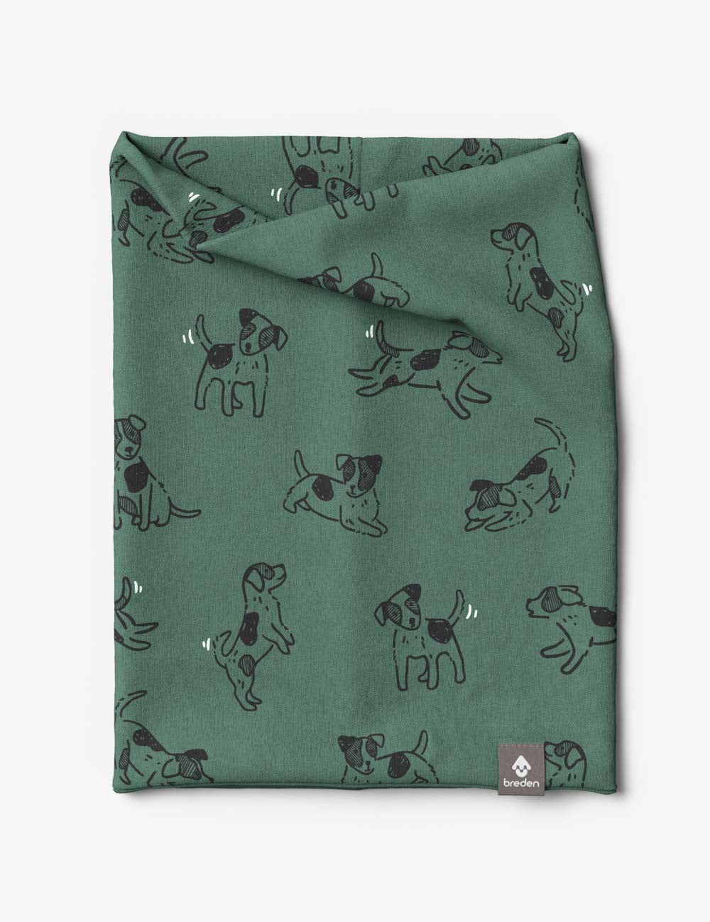 Kids Neck Tube For Autumn And Spring TOBIAS - Green Dogs