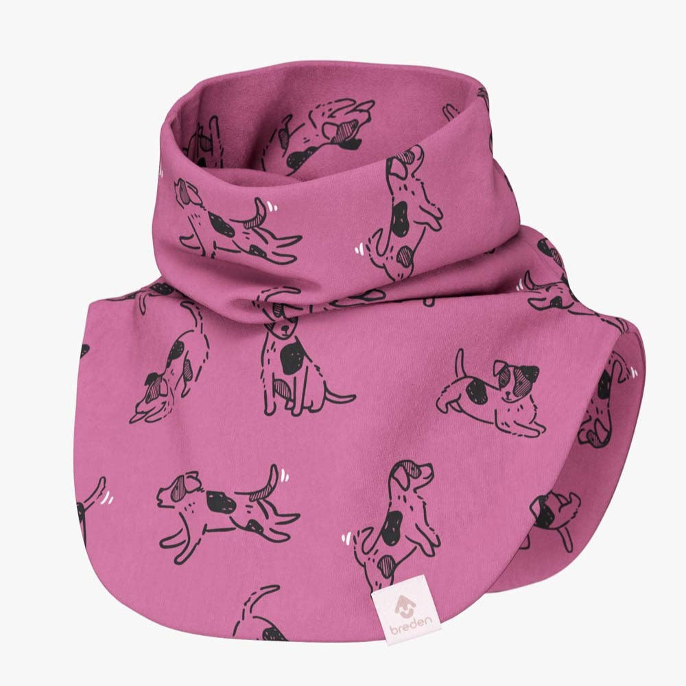 Kids Neck Warmer For Autumn And Spring TARON - Pink Dogs