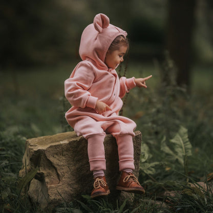 Eared Jumpsuit for Babies and Kids - Peach