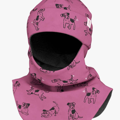 Merino Balaclava For Kids BREM - Pink Dogs
