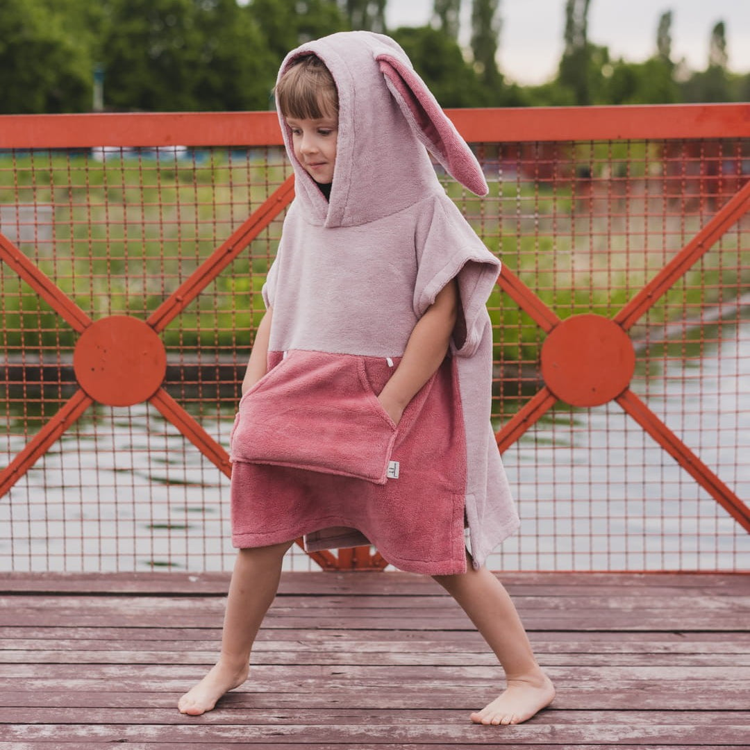Surfbunny Kids Bath Poncho - Pink